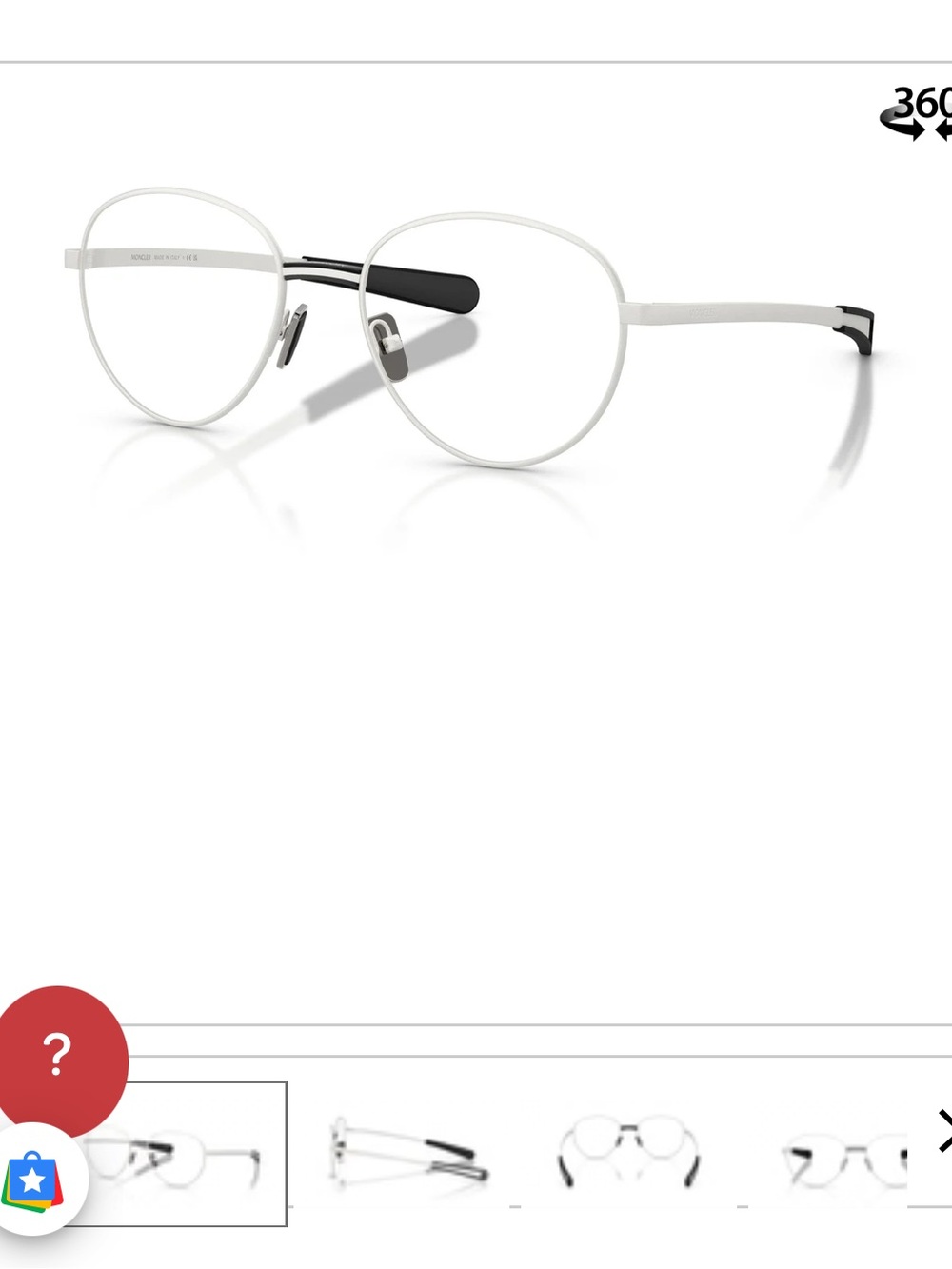 Unisex Moncler Silver and Black Round Metal Glasses